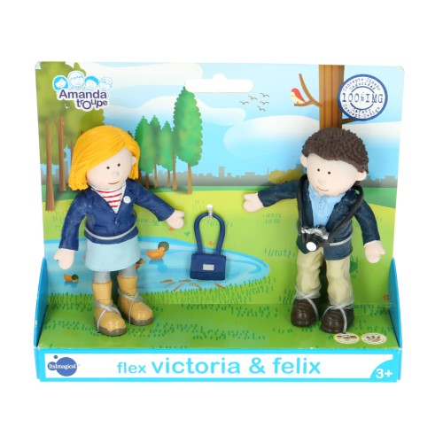 Figuras flex Victoria & Felix niños con cámara