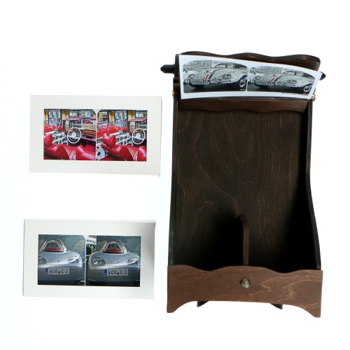 Stereo viewer Oldi wooden table