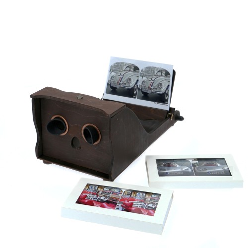 Stereo viewer Oldi wooden table