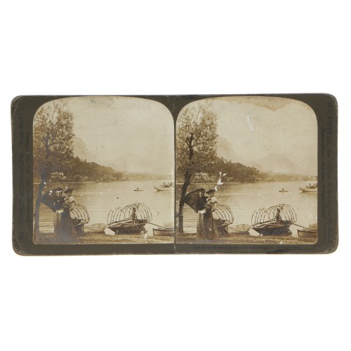 Vista estereoscopica H.C.White Co "The perfect Stereograph" nº1798 By the shores of the beautiful lake Maggiore