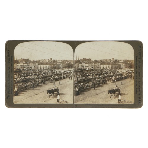 Vista estereoscopica H.C.White Co "The perfect Stereograph" nº4702 The Great Saturday Market in Helsingfors, Finland