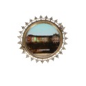 Broche de metal con una imagen fotográfica de Zabern Scholss, Saverne Elsas - Lotheringen