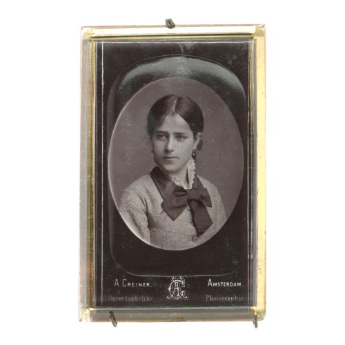 Copia al carbón en un marco de fotos de cristal, de Albert Greiner (1833-1890)