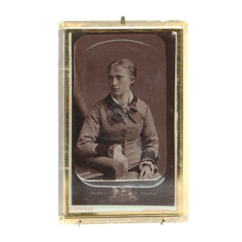 Copia al carbón en un marco de fotos de cristal, de Albert Greiner (1833-1890)