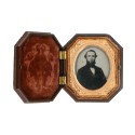 Ambrotipo retrato hombre en estuche UNION CASE S. Peck & CO