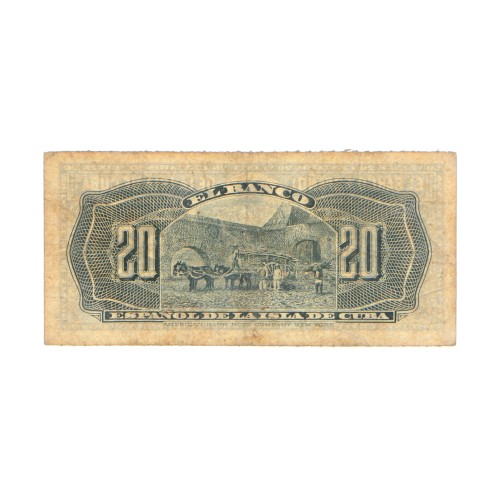 Billete de 20 centavos del banco español de la isla de cuba