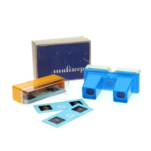 Maliscop stereo viewer with 5 slides