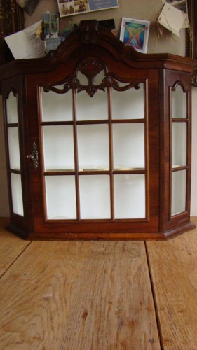 Dutch mahogany cabinet with light