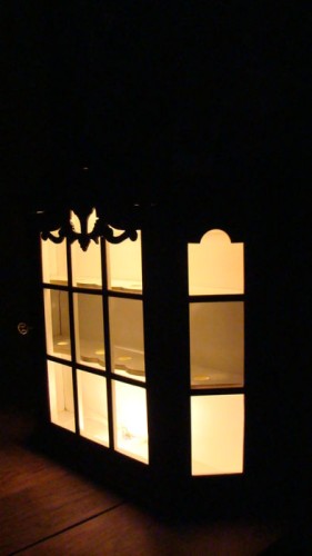 Dutch mahogany cabinet with light