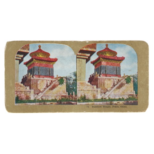 Vista estereocopica color - Buddhist temple, Pekin, China