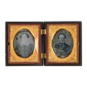 Daguerrotipo doble retrato con carcasa Littlefield, Parsons & Co - Union Cases