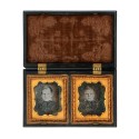 Daguerrotipo con retrato doble con carcasa S. Peck & Co - Union Cases