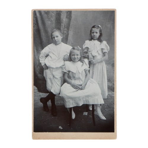 Cabinet Card retrato niños