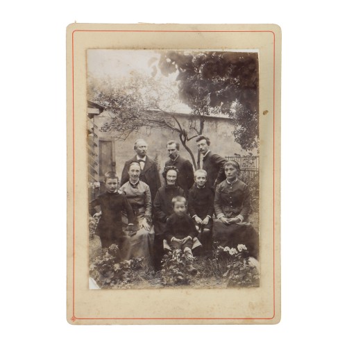 Cabinet Card retrato grupal familia