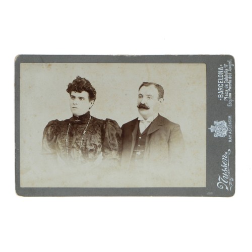 Cabinet card retrato pareja - Fotografo Nyssen - Barcelona