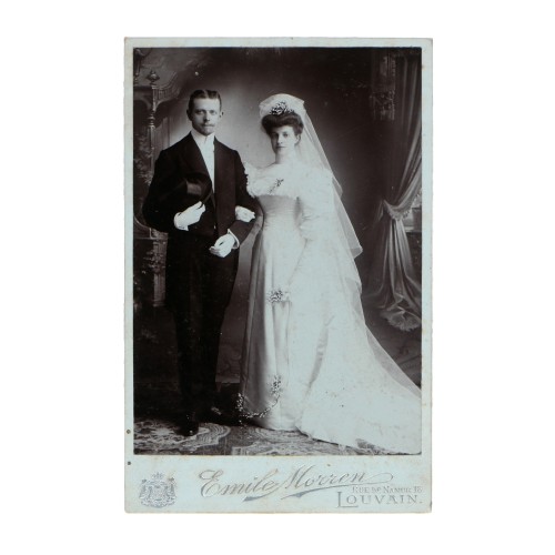 Cabinet card retrato boda - Fotografo Emile Morren