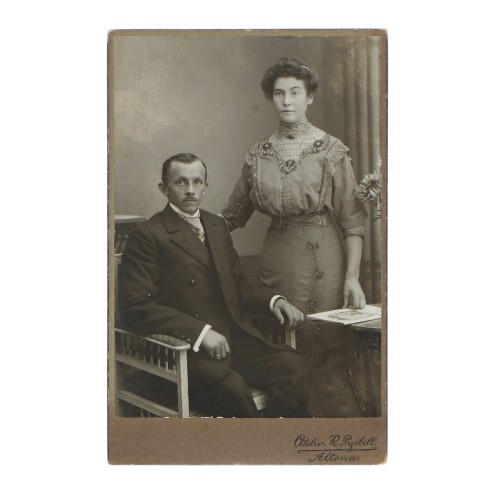 Cabinet card retrato matrimonio - Atelier R. Przibill