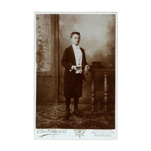 Cabinet card retrato niño - Fotografo Chs. Stalpaert