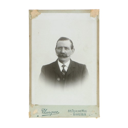 Cabinet Card retrato hombre - Fotografo Ch. Planque