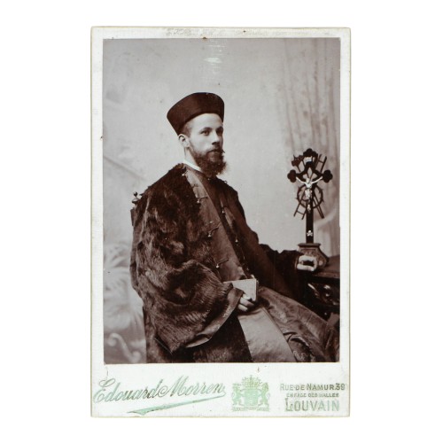 Cabinet Card retrato clerigo - Fotografo Edouard Morren