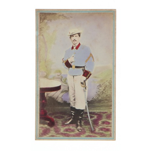 J'allumai carte de visite Cuba Militaire portrait