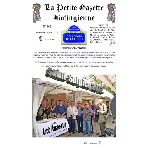 Revista 'La Petite Gazette Bofingienne' Nº 162 - 13 junio 2012