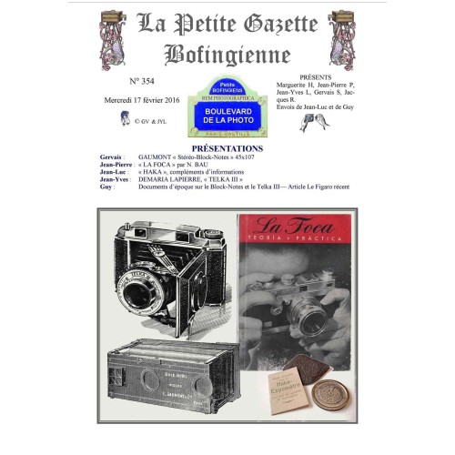 Revista 'La Petite Gazette Bofingienne' Nº 354 - 17 febrero 2016