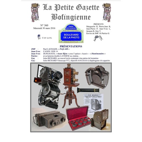 Revista 'La Petite Gazette Bofingienne' Nº 360 - 30  marzo 2016