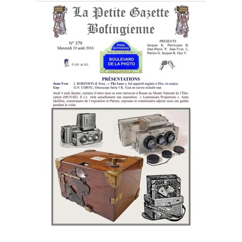 Revista 'La Petite Gazette Bofingienne' Nº 379 - 10 agosto 2016