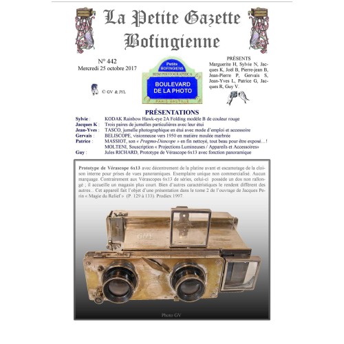 Revista 'La Petite Gazette Bofingienne' Nº 442 - 25 octubre 2017