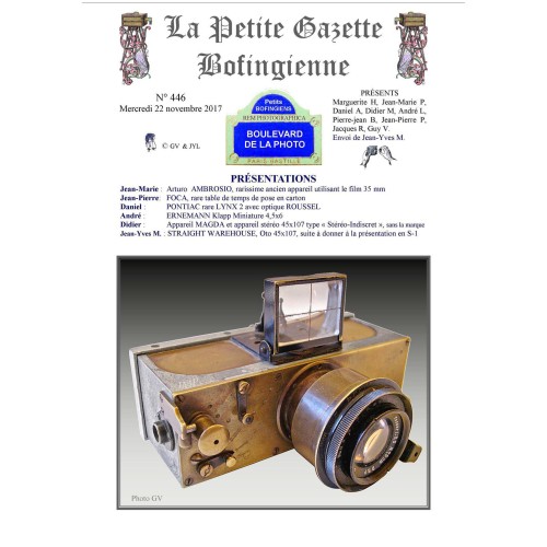 Revista 'La Petite Gazette Bofingienne' Nº 446 - 22 noviembre 2017