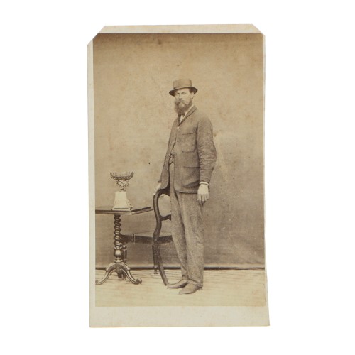 Carte de Visite - retrato hombre con visor estereoscopico