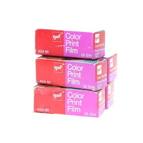 Carrete GAF color print film x5